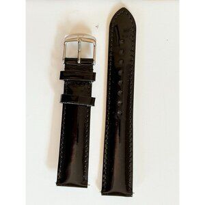 18MM Black Patent Leather Michele Watch Strap